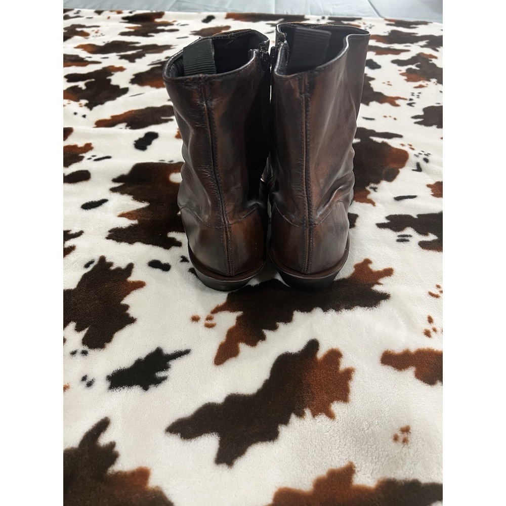 Laredo Mens Side Zipper Western Boots Round Toe Brown Leather Upper Size 10.5EW - Picture 3 of 8